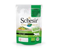Schesir Cat Organic Adult Chicken and Pig with Zucchini, Wet Cat Food, 16 Bags x 85 g, 1.36 kg