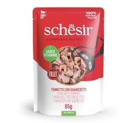 Schesir, Cazón con Gambas En Gelatina, Alimento Húmedo Completo para Gatos, En Lata, Ingredientes 100% Naturales, Libre De Crueldad, 12 x 140g