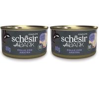 Schesir, Comida húmeda para Gatos Adultos Latas After Dark Sabor Pollo y Pato en paté 12 x 80 días (Paquete de 2)