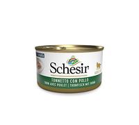 Schesir, Comida húmeda para Gatos Adultos, Sabor bacoreta con filetes de Pollo en gelatina Blanda - Total 2 kg (24 latas monodosis x 85 gr)