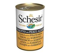 Schesir, Comida húmeda para Gatos Adultos, Sabor bacoreta con Pescado Azul en gelatina Blanda - Total 3,36 kg (24 latas x 140 gr)