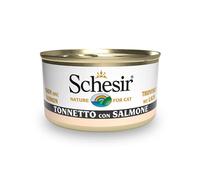 Schesir, comida húmeda para gatos adultos, sabor bacoreta con salmón, filetes en gelatina blanda - Total 2,04 kg (24 latas x 85 gr) 2040 g