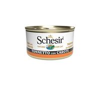 Schesir, comida húmeda para gatos adultos, sabor bacoreta con zanahorias, filetes en gelatina blanda - Total 2,04 kg (24 latas x 85 gr) 2040 g