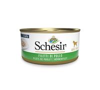 Schesir, comida húmeda para perros adultos, sabor filetes de pollo con buey en gelatina blanda - total 2,7 kg (18 latas x 150 gr)