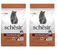 Schesir Comida Seca para Gatos Esterilizados con Pollo - 1500 gr (Paquete de 2)