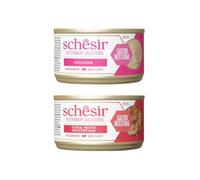 Schesir Dieta - Comida Húmeda para Gato - Dieta Gastrointestinal - Varias Mezclas Y Sabores - 8x80Gr (8x80Gr, 4X Pollo Mousse 4X Atún)