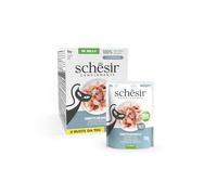 Schesir en Gelatina, Comida Húmeda Complementaria para Gatos, en Sobres, Filetes de Atún con Merluza, en Gelatina, Sin Conservantes ni Colorantes, 6 x 70 g