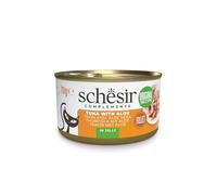 Schesir, Filetes de Atún con Aloe en Gelatina, Comida Húmeda Complementaria para Gatos, en Latas, Receta Original, 100% Natural, 12 x 70g