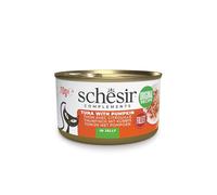 Schesir, Filetes de Atún con Calabaza en Gelatina, Comida Húmeda Complementaria para Gatos, en Latas, Receta Original, 100% Natural, 12 x 70g