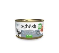 Schesir, Filetes de Atún con Calamar en Gelatina, Comida Húmeda Complementaria para Gatos, en Latas, Receta Original, 100% Natural, 12 x 70g
