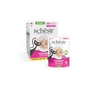 Schesir, Filetes de Pollo con Jamón en Gelatina, Comida Húmeda Complementaria para Gatos, Receta Original, 100% Natural, 6 Sobres de 70g