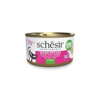 Schesir, Filetes de Pollo y Jamón en Gelatina, Comida Húmeda Complementaria para Gatos, en Latas, Receta Original, 100% Natural, 12 x 70g
