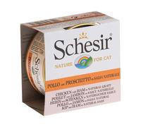 Schesir Gato Pollo con Jamón en Salsa Natural 70gr - 7 unidades