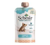 Schesir Cat Kitten Care Cream - Comida húmeda para gatos de 0 a 6 meses con atún | Húmeda (bolsa) | 20 x 150 g