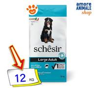Schesir, pienso para Perros Adultos de tamaño Grande, Sabor Pescado, línea Mantenimiento, croquetas - Formato Bolsa de 12 kg