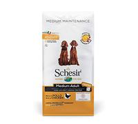 Schesir, pienso para Perros Adultos de tamaño Mediano, Sabor Pollo, línea Mantenimiento, croquetas - Formato Bolsa de 12 kg