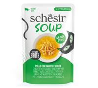 Schesir Sopa para Gatos Adulto – Pollo con Zanahorias y Calabaza – Sobre 40 g