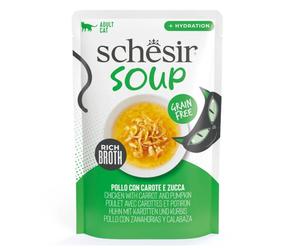 Schesir - Sopa para gato adulto - Pollo, zanahoria y calabaza - Cantidad: 40 g