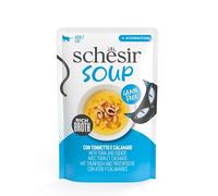 Schesir Sopas | Altamente Hidratante | 12x40Gr | Varios Sabores | (12x40Gr, Atún y Calamar)