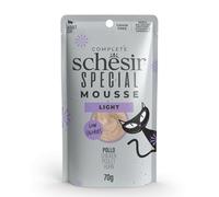 Schesir Special Light, Filetes de Pollo en Mousse, Alimento Húmedo Completo para Gatos, en Bolsa, Grain Free, Alto Contenido de Proteínas, Rico en Hidratación, 12 x 70g