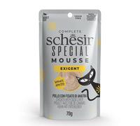Schesir Special Exigent, Filetes de Pollo con Pato en Mousse, Alimento Húmedo Completo para Gatos, en sobre, sin Cereales, Alto Contenido en Proteínas, Rico en Hidratación, 12 x 70 g