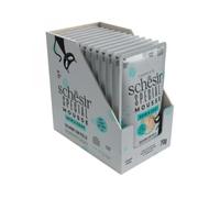 Schesir Special Skin and Coat, Filetes de Salmón con Pollo en Mousse, Alimento Húmedo Completo para Gatos, en Bolsa, Sin Cereales, Alto Contenido en Proteínas, Rico en Hidratación, 12 x 70 g