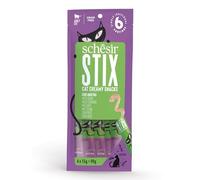 Schesir Stix, Sabor Pato, Snacks Cremosos Y Complementarios para Gatos (12 Bolsitas De 6 Snacks)