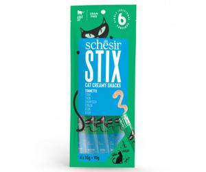 Schesir Stix Mousse - Snack líquido para gatos - Atún - Cantidad: 90 g