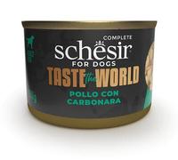 Schesir Taste The World Adult Pollo con Carbonara en Caldo Lata para Perros 8 x 150 gr