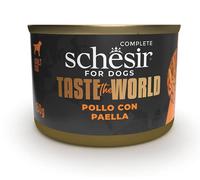 Schesir Taste The World Adult Pollo con Paella en Caldo Lata para Perros 4 x 150 gr