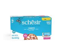 Schesir, Tonito En Caldo, Comida Húmeda Completa para Gatos, En Lata, con Vitaminas Añadidas, 100% Filetes Naturales, Libre De Crueldad, 6 x 50 g