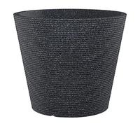 Scheurich Coneo, jardinera de plástico, granito negro, 49 cm de diámetro, 39,4 cm de altura, 46 l vol.