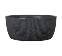Scheurich Linetto Bowl 30 - Maceta Redonda Negra pedregosa, Fabricada con plástico Reciclado, Uso en Exteriores