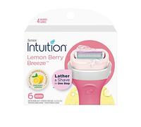 Schick Intuition - Recambio de maquinillas de afeitar de limón y bayas para mujer, recambio de cuchillas de afeitar Intuition con limón orgánico, 6 repuestos de maquinilla de afeitar
