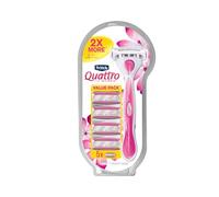 Schick Quattro - Maquinilla de afeitar para mujer, incluye 1 mango de afeitar y 5 recambios de maquinilla de afeitar