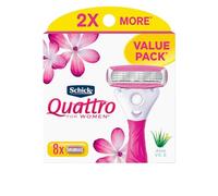 Schick Quattro - Maquinilla de afeitar Refllls para mujer, paquete de 8 unidades