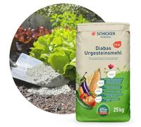 Schicker Mineral Polvo fino de roca primitiva de diabásica - 25 kg - Polvo de roca natural como acondicionador del suelo - Acelerador del compostaje - Certificado para la agricultura ecológica