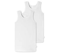Schiesser 2 Pack Unterhemd Ohne Arm-95/5 Organic Bio Baumwolle-Größe 92 bis 140 Ropa Interior, Blanco_173444, 116 (Pack de 2) para Niños