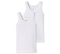 Schiesser 2 Pack Unterhemd Unterwäsche Feinripp-100% Organic Bio Baumwolle-Größe 92 bis 140 Ropa Interior, Ordenar 11_173257, 128 (Pack de 2) para Niñas