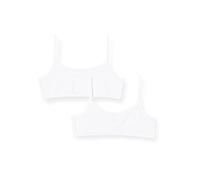 Schiesser 2 Pack Unterwäsche Bustier mit Spaghettiträger-95/5 Organic Cotton Bio Baumwolle-Größe 140 bis 176 Corsé, Opaco, Blanco_173525, 12 años (Pack de 2) para Niñas
