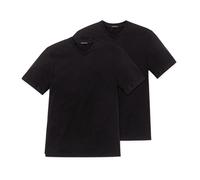 Schiesser American Camiseta, Cuello V, Redondo, Negro, Blanco, S M L XL 2XL 3X