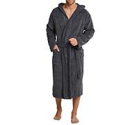 Schiesser Bademantel Kapuze - Albornoz con Capucha para Hombre, Talla XL, Color Gris 200