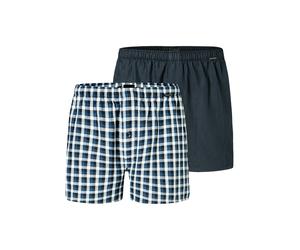 SCHIESSER Calzoncillo boxer marino / blanco XL EUR