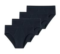 Schiesser Calzoncillos para hombre con abertura, acanalado fino, 4 unidades, color blanco, Azul (815), L