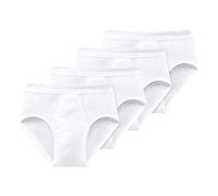Schiesser Calzoncillos para hombre con abertura, acanalado fino, 4 unidades, color blanco, Blanco, L
