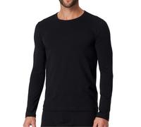Schiesser 95/5 Orgánico Algodón Manga Larga Camiseta Interior Ropa, Negro, M para Hombre