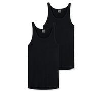Schiesser Camiseta Interior para Hombre, 2 Unidades, Acanalado Fino Original, Negro_005121, M