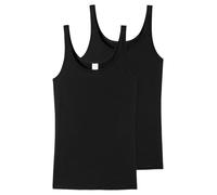Schiesser 2 Pack Trägertop Unterhemd-Modal Essentials Ropa Interior, Negro_162896, 50 para Mujer