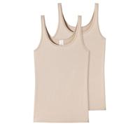 Schiesser 2 Pack Trägertop Unterhemd-Modal Essentials Ropa Interior, Sand_162896, 50 para Mujer