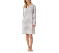 Schiesser Nachthemd Langarm Weiche Baumwolle Bigshirt mit Taschen-Nightwear Camisón, Gris Plateado-Mel_181745, 42 para Mujer